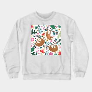 floral sloth Crewneck Sweatshirt